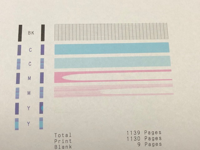 インクシステムリフレッシュ直後