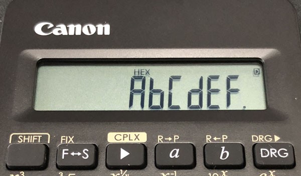 16進表示はbとdが小文字で表現される