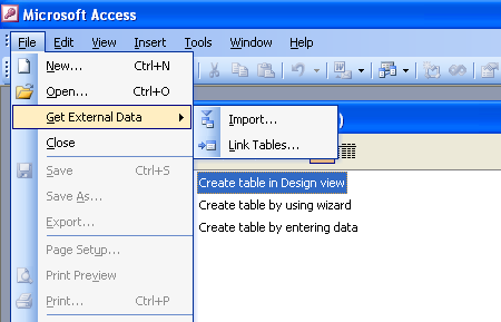 Microsoft Access のテーブルを MySQL テーブルにリンクする。