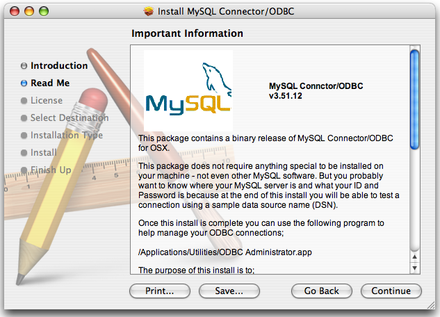 Connector/ODBC Mac OS X Installer - Important Information