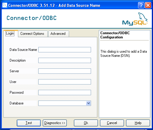 Add Data Source Name ダイアログ